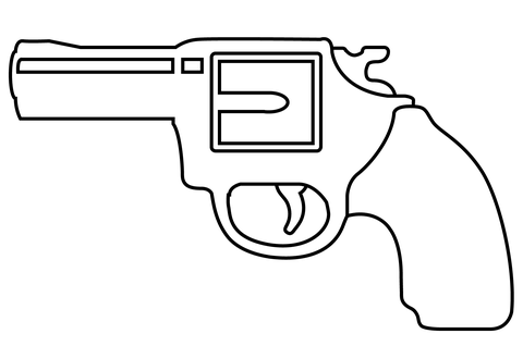 Pistol Emoji Coloring Page